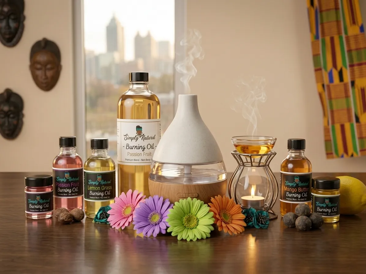 Simply Natural Product Burning Oils Mockup Imaging